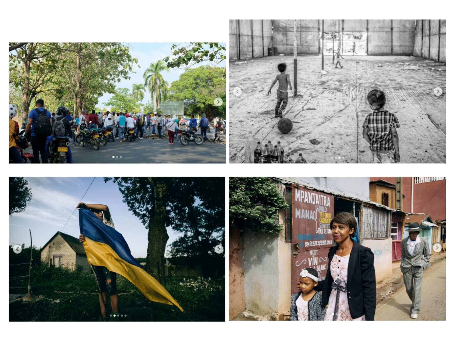 A collection of four images each showing examples from the world photo press Instagram