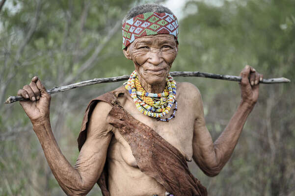 Old woman, Bushmen, Botswana, An old African woman from the…